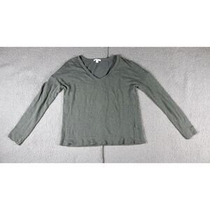 James Perse Sweatshirt Gary 3 V Neck Pullover Long Sleeve Sweater Cotton Blend